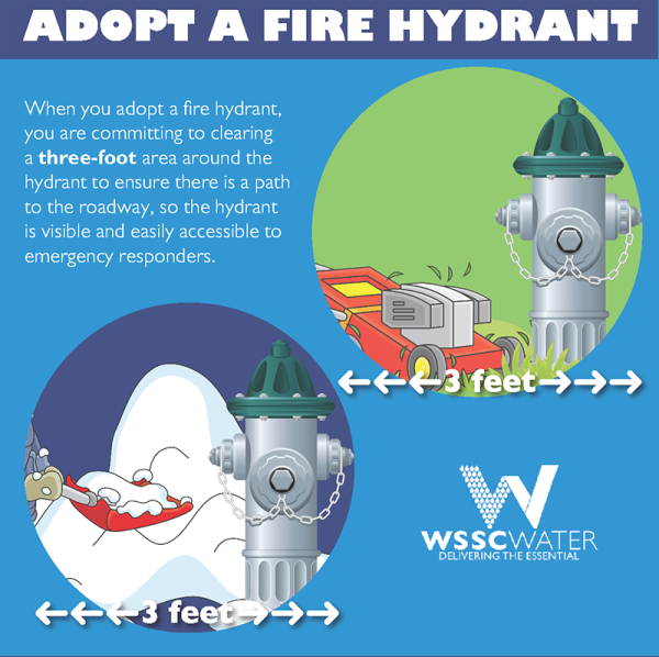 Adopt a fire hydrant - keep obstructions three feet from fire hydrant