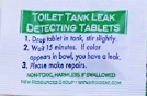 Toilet Leak Detection tablet