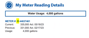 meter reading example on bill