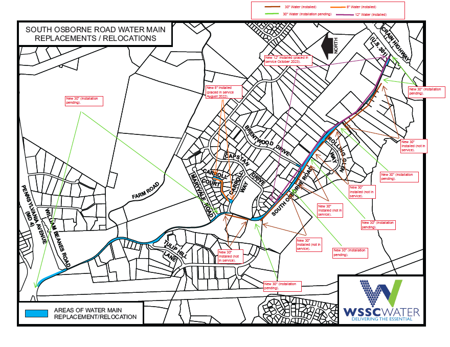 South Osborne Road Water Main Replacement Project | WSSC Water